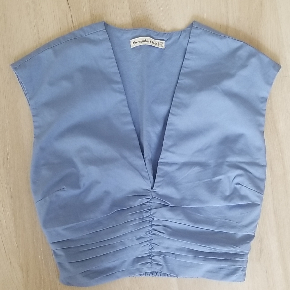 Abercrombie & Fitch Sky Blue Ruched Blouse